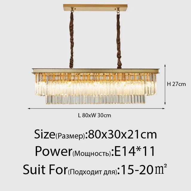 DecorBites™ Crystal Gold Chandelier: Modern Living Room Bedroom Decor Lighting