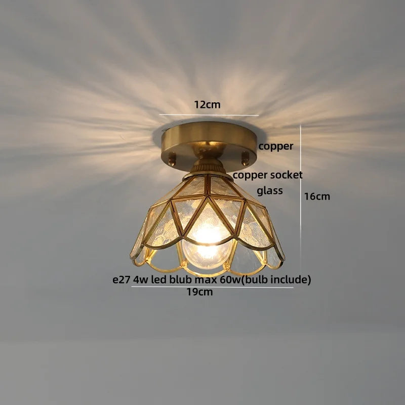 DecorBites™ Crystal Glass Luxury LED Ceiling Light for Hallway Bedroom Corridor Interior Decor