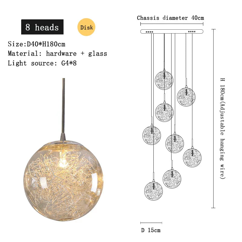DecorBites™ Crystal Ceiling Chandelier for Modern Loft Living Room, Home, Hotel, Kitchen, Bedroom Lighting