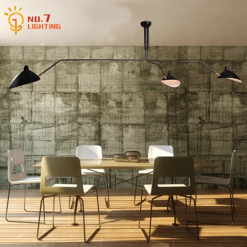 DecorBites™ Industrial Spider Serge Mouille Ceiling Lamp Black LED E27 Lighting
