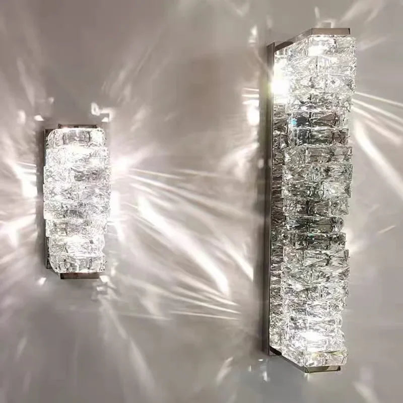 DecorBites™ Crystal LED Wall Light: Modern Luxury Sconce for Living Room, Aisle, Bedside