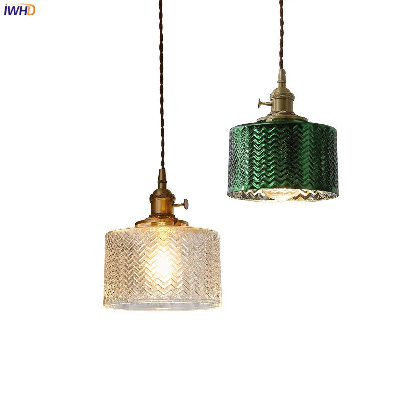 DecorBites™ مصابيح قلادة LED زجاجية خضراء للإضاءة الداخلية في المنزل وغرفة المعيشة والبار والمقهى
