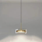 Modern Glass Ring Pendant Light in Iron