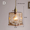 Retro Amber Glass Japanese-Style Pendant Light