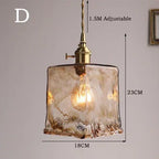 Retro Amber Glass Japanese-Style Pendant Light