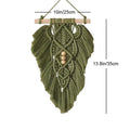 DecorBites™ Handmade Macrame Leaf Hanging Tapestry Wall Decoration Mini Tapestry with Wood Stick