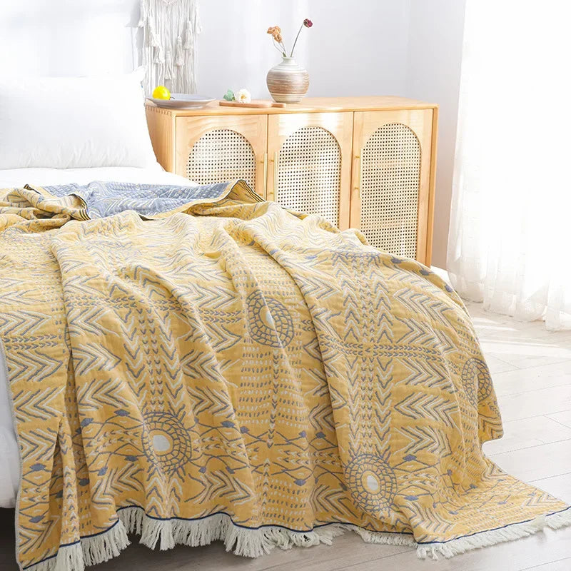 DecorBites™ Cotton Gauze Air-Conditioning Blanket - Luxury European Leisure Blanket