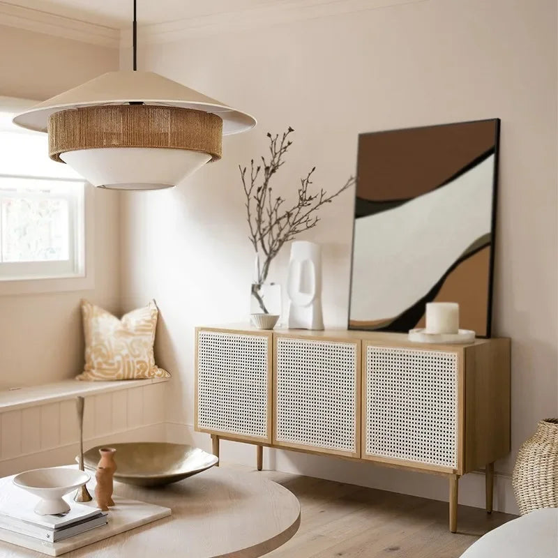 DecorBites™ ثريا حبل القنب الياباني للمطبخ وغرفة النوم والفنادق - ديكور منزلي بسيط