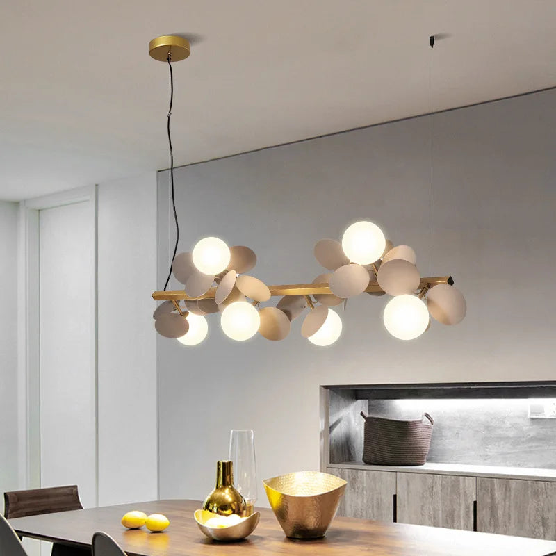 DecorBites™ Gold Metal G9 LED Pendant Chandelier with Acrylic Flower Decor