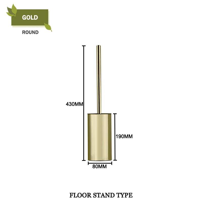 DecorBites™ Gold Toilet Brush Set with Wall Mount Holder