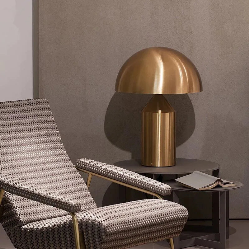 DecorBites™ Atollo Metal LED Table Lamp | Mushroom Design for Desk, Bedroom, Living Room