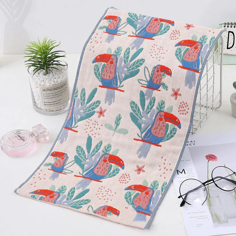 DecorBites™ مناشف وجه كرتونية للأطفال - طقم من 3 | بطبعة قطط | 100% قطن | 25*50 سم