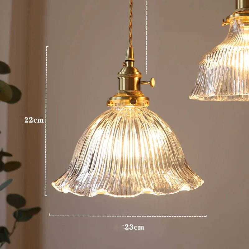 مصباح تعليق مودرن DecorBites™ LED زجاجي أخضر مع حامل نحاسي