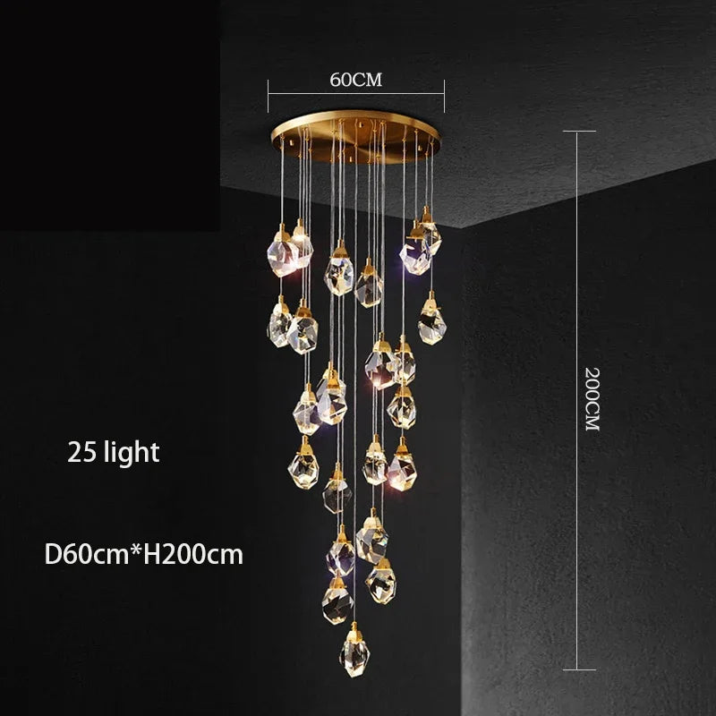 DecorBites™ Elegant Crystal Chandelier for Living Room & Staircase Lighting