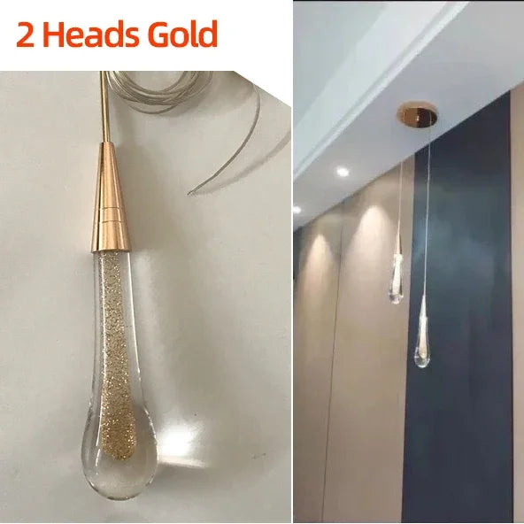 Post-Modern Crystal Teardrop Glass Pendant Light