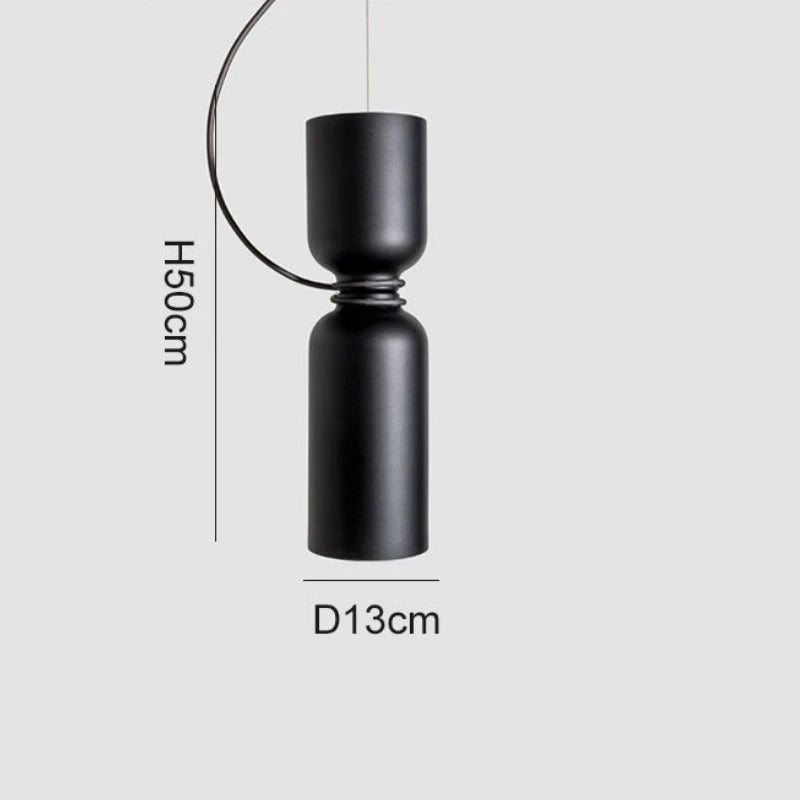 Danish Art Wrought Iron Pendant Light in Black or White