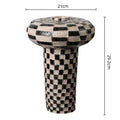 DecorBites™ Geometric Check Ceramic Vase for Home Decor and Floral Arrangements