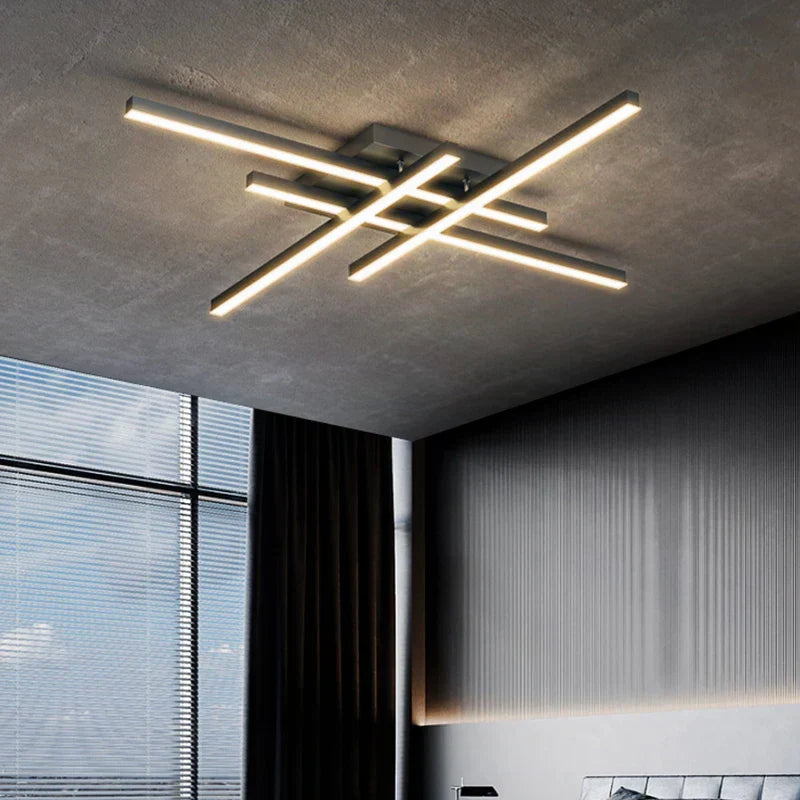 ثريات DecorBites™ الذهبية والسوداء من الألومنيوم بتقنية LED لغرفة النوم وغرفة الطعام والإضاءة في غرفة المعيشة