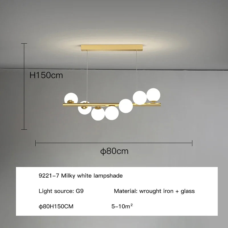 DecorBites™ Glass Balls LED Ceiling Chandeliers G9 Pendant Lights for Home Decor