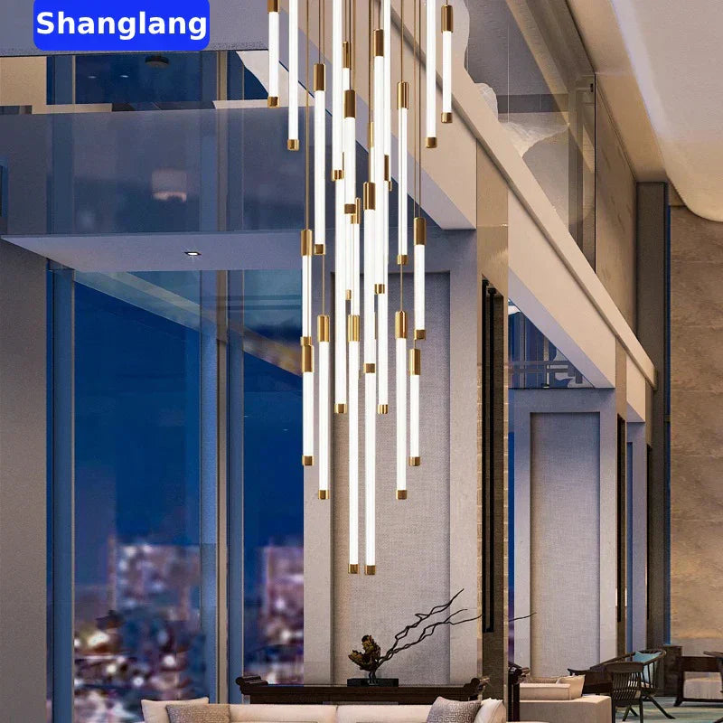 DecorBites™ ثريات LED إضاءة متدلية حديثة لدرج السقف ديكور فاخر لغرفة المعيشة