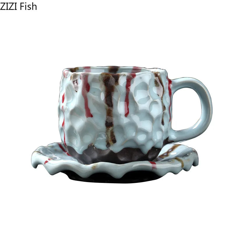 DecorBites™ Hammer Pattern Porcelain Mugs, Set of 2