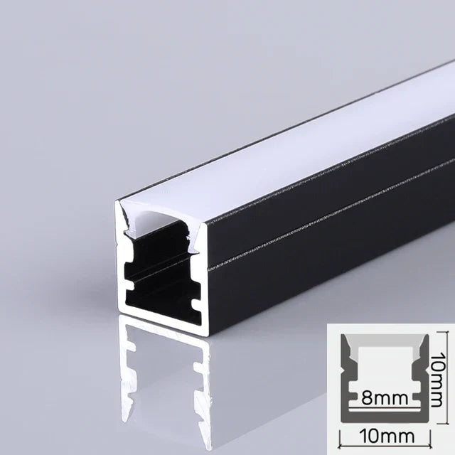 DecorBites™ شريط إضاءة LED غائر من الألومنيوم بشكل U/YW مخفي بقناة وغطاء حليبي