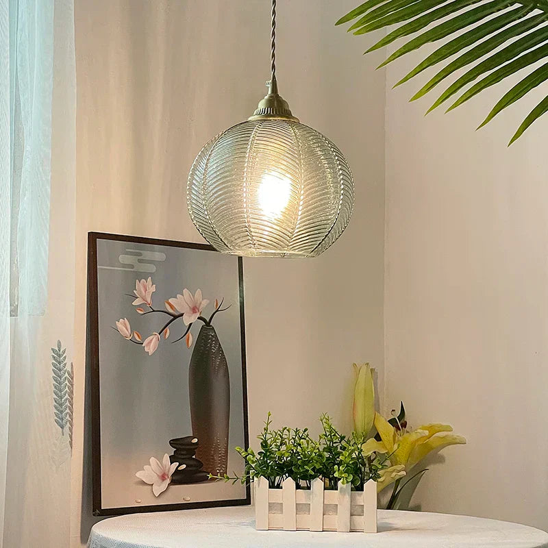 DecorBites™ Blue Glass LED Pendant Lamp - Nordic Modern Hanging Light