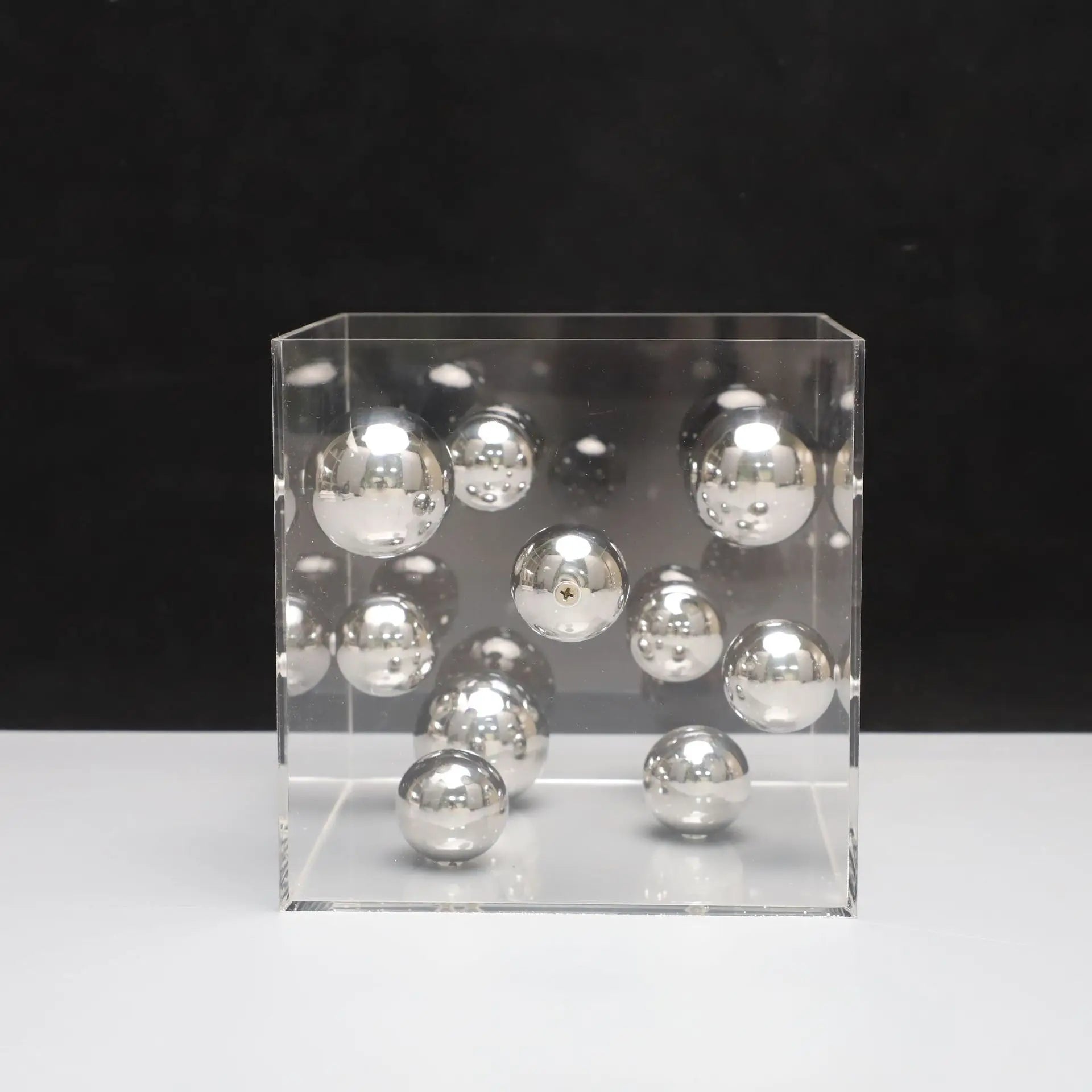 DecorBites™ Abstract Metal Ball Artworks in Transparent Acrylic Container Boxes