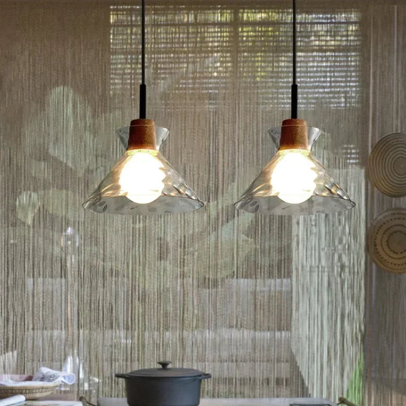 DecorBites™ Clear Glass Pendant Lamp with LED Lights for Home Decor