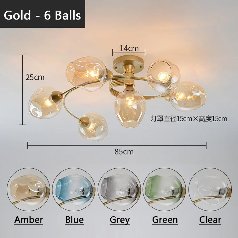 DecorBites™ Glass Ball LED Chandeliers for Room Pendant Lights