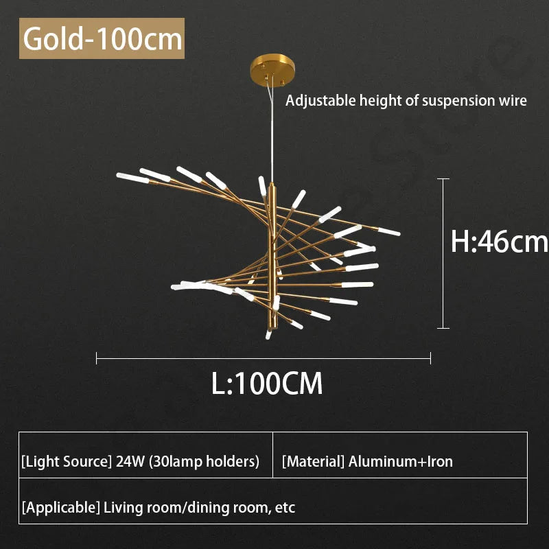 مصباح قلادة سقف الألعاب النارية LED من DecorBites™ - ديكور غرفة فاخر وعصري قابل للتعتيم
