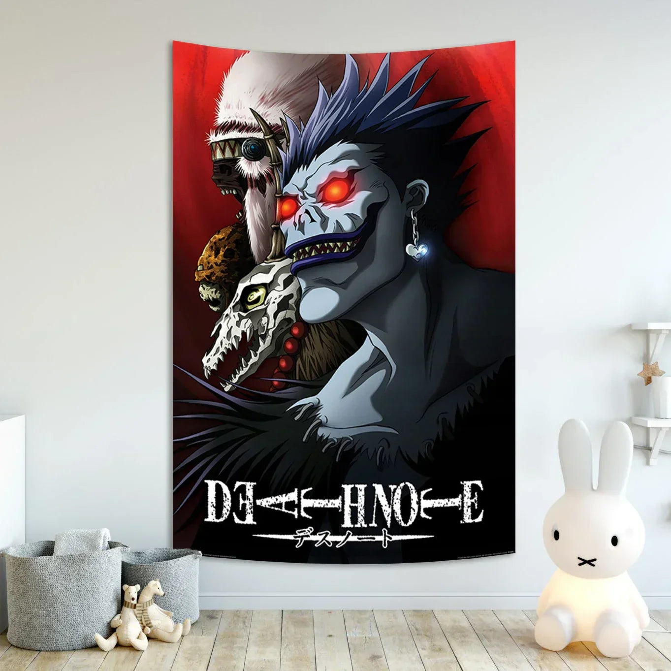 DecorBites™ Death Note Aesthetic Tapestry for Bar Cafe Decor - Hot Anime Art Flag