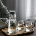 DecorBites™ Gray Amber Water Pitcher with Handle: Large-capacity Heat-resistant Tea Pot & Juice Jug