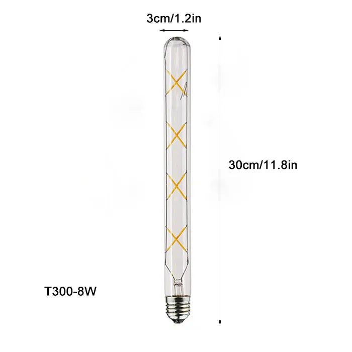 DecorBites™ لمبة إضاءة أنبوبية ليد (LED Filament Tubular Edison Bulb) درجة حرارة لون 6000K، موديلات T10 T185 T225 T30 T300، قوة 4 واط 6 واط 8 واط