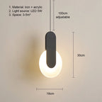 Modern Metal LED Pendant Light in Black or White