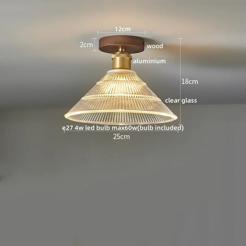 DecorBites™ Copper Wood LED Ceiling Lamp Modern Indoor Lighting Fixtures