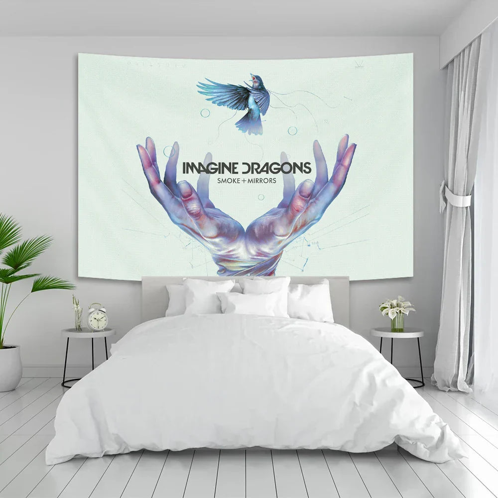 DecorBites™ Imagine Dragons Band Poster Tapestry Rock Singer Wall Art Banner Decoration