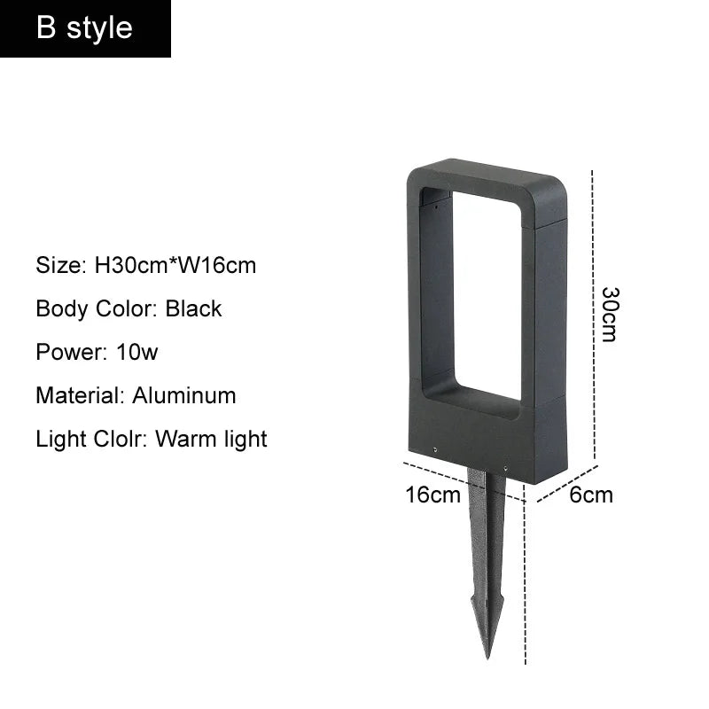 DecorBites™ 10W LED Garden Light IP65 Waterproof Modern Aluminum Lawn Lamp