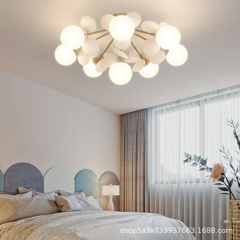 DecorBites™ Kids' Room Glass Ball Chandelier, Modern LED Ceiling Light Fixture