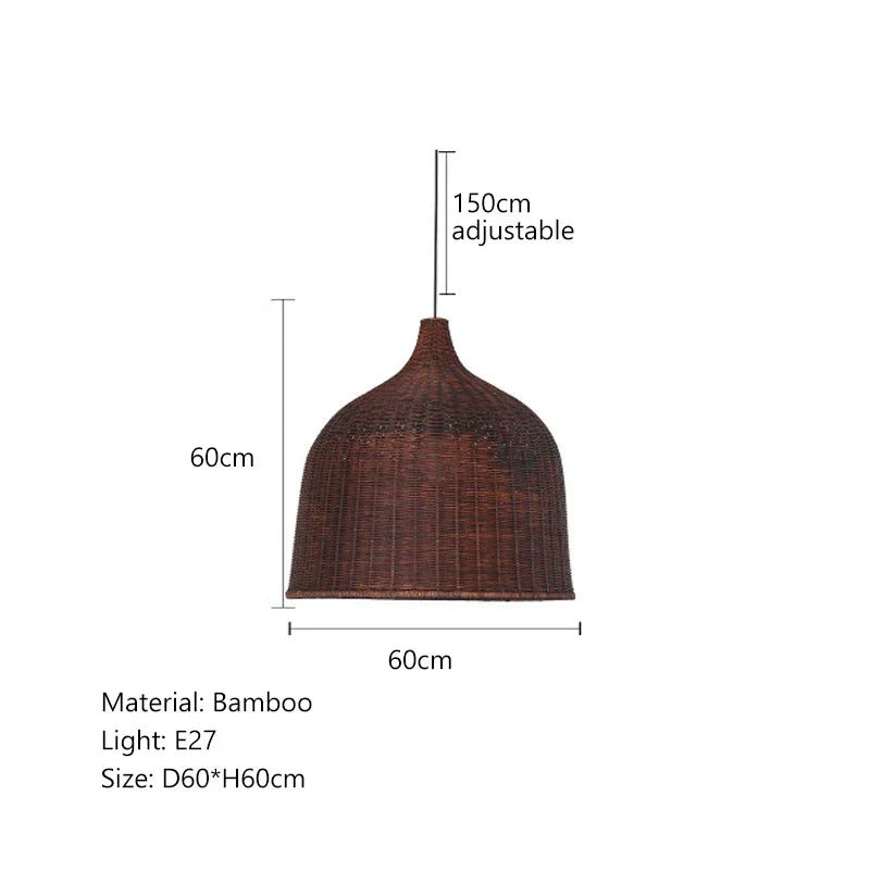 DecorBites™ Bamboo Weaving LED Pendant Lights for Home Decor and Dining Room