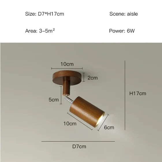 DecorBites™ Nordic WoodenTrack LED Ceiling Spotlight for Home Decor