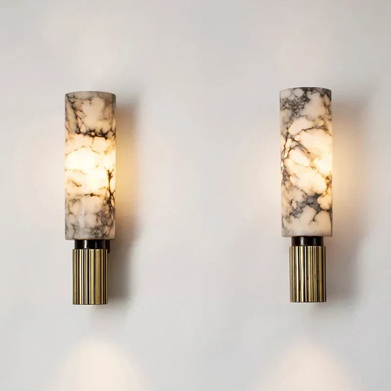 DecorBites™ Copper Alabaster Wall Lamp: Post-Modern High-End Bedroom Lighting
