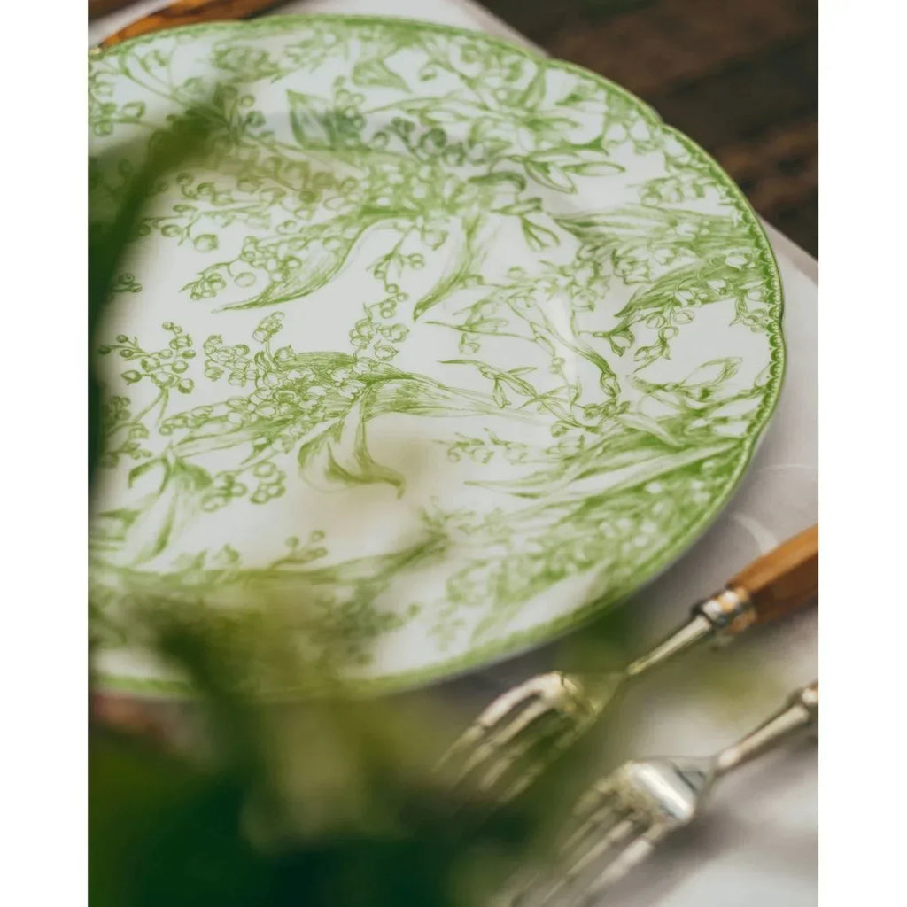 طبق عشاء DecorBites™ بطبعة زهور خضراء