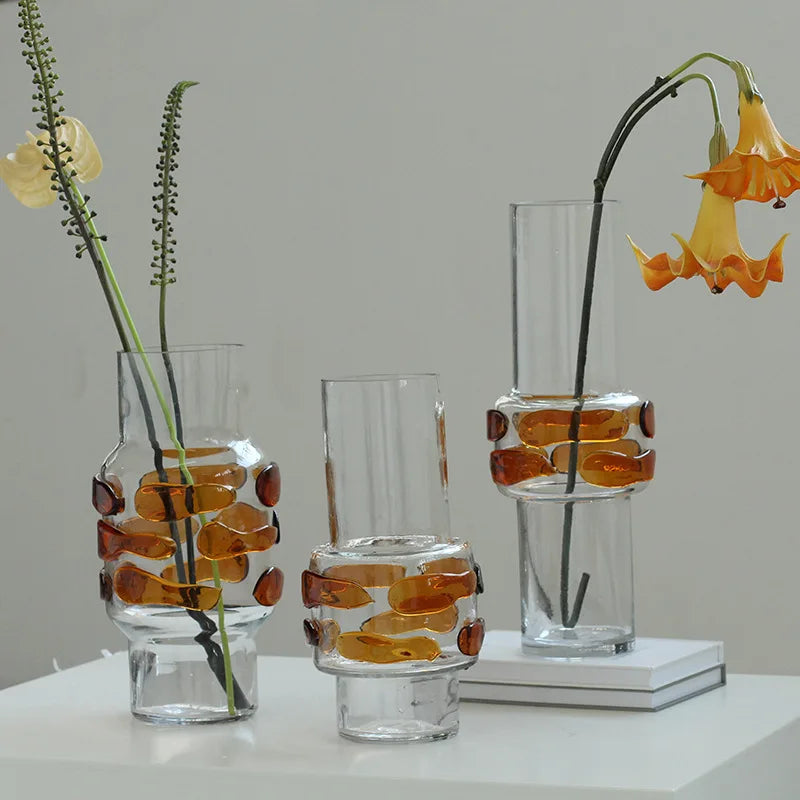 DecorBites™ Clear Glass Vase Bubble Floral Arrangement Room Decoration