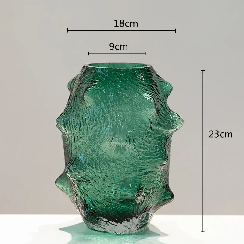 DecorBites™ Green Sea Cucumber Glass Vase Terrarium for Home Decoration