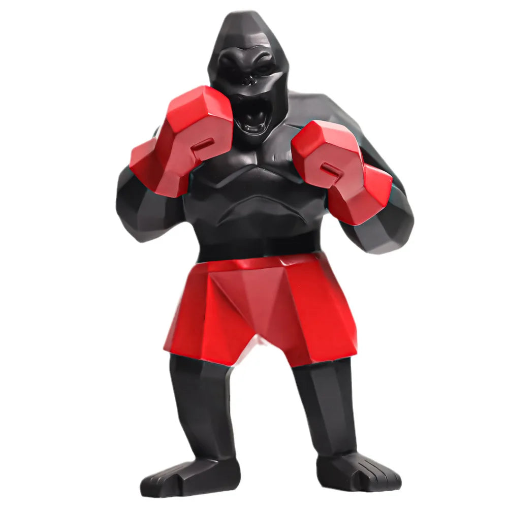 DecorBites™ King Kong Gorilla Sculpture: Nordic Boxer Character Figurine for Desk Decor Craft Gift