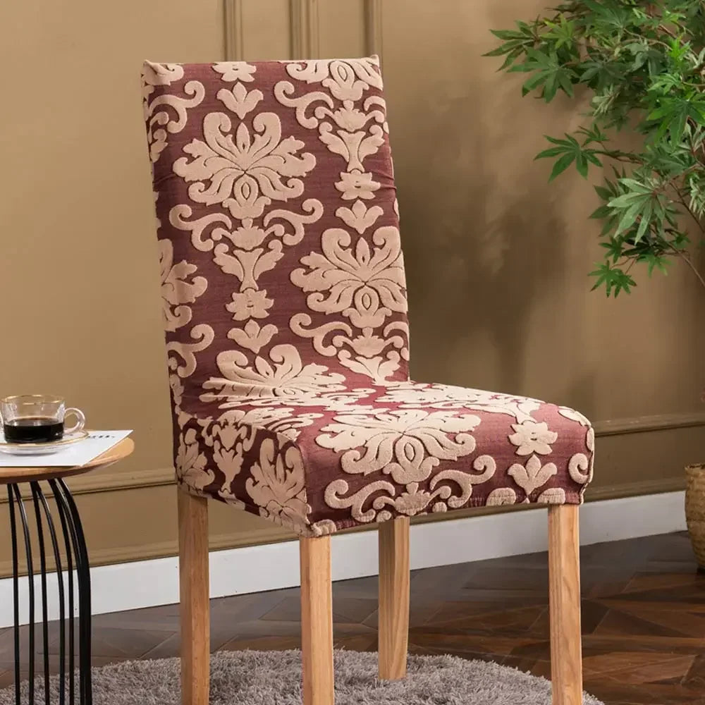 DecorBites™ 3D Embossed Print Spandex Chair Cover Slipcovers - Stretch, Elegant, Durable
