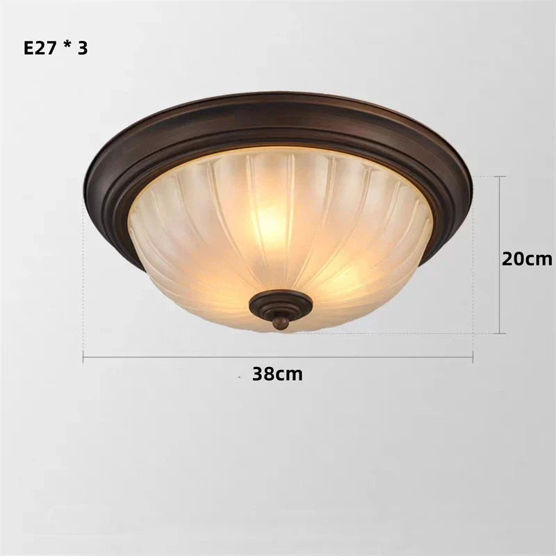 DecorBites™ Black Bronze Ceiling Light with Frosted Glass Shade for Bedroom and Kitchen