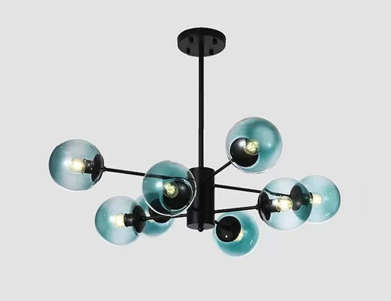 DecorBites™ Adjustable Ball Glass Lustre Chandelier for Living, Dining, Bedroom Lighting