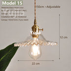 Vintage Green Glass Pendant Light With Brass Details
